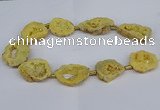 CNG2889 15.5 inches 25*30mm - 30*35mm freeform plated druzy agate beads