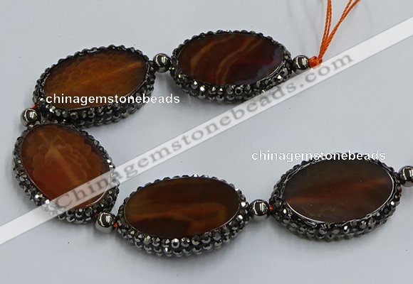 CNG2914 7.5 inches 25*35mm oval agate gemstone beads wholesale