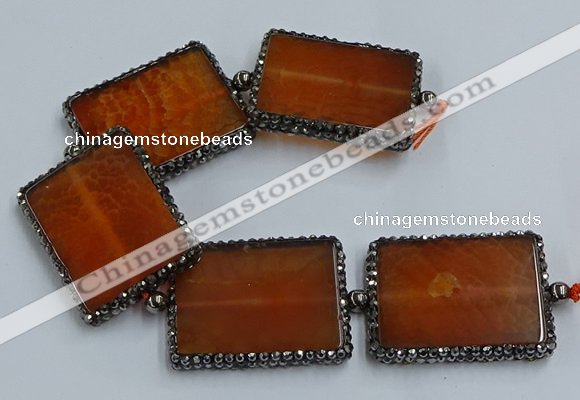 CNG2921 7.5 inches 35*45mm rectangle agate gemstone beads wholesale