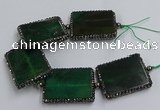 CNG2925 7.5 inches 35*45mm rectangle agate gemstone beads wholesale