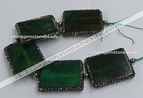 CNG2925 7.5 inches 35*45mm rectangle agate gemstone beads wholesale