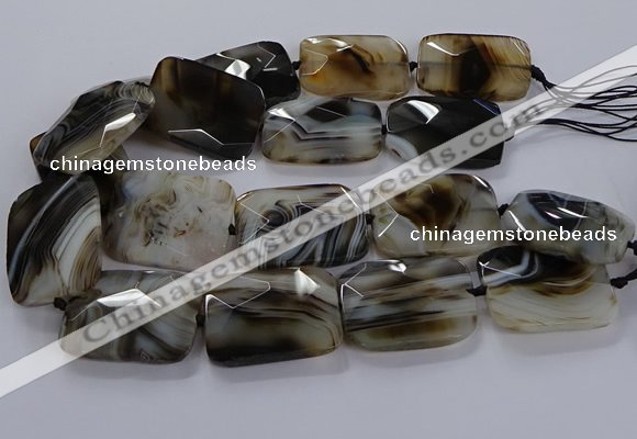 CNG2932 15.5 inches 30*40mm faceted freeform agate beads