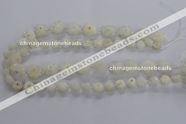 CNG2934 15.5 inches 8*10mm - 15*18mm freeform plated druzy agate beads