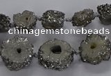 CNG2935 15.5 inches 8*10mm - 15*18mm freeform plated druzy agate beads