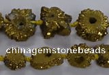 CNG2937 15.5 inches 8*10mm - 15*18mm freeform plated druzy agate beads