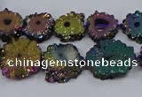 CNG2938 15.5 inches 8*10mm - 15*18mm freeform plated druzy agate beads