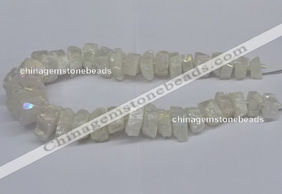 CNG2940 15.5 inches 10*15mm - 20*30mm nuggets plated white crystal beads