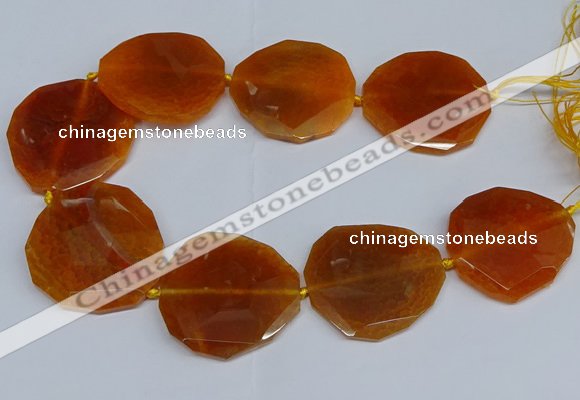 CNG2958 15.5 inches 42*45mm - 45*50mm faceted freeform agate beads