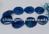 CNG2961 15.5 inches 42*45mm - 45*50mm faceted freeform agate beads