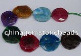 CNG2963 15.5 inches 42*45mm - 45*50mm faceted freeform agate beads