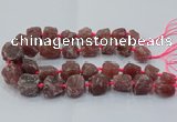 CNG3023 15.5 inches 15*20mm - 22*30mm nuggets strawberry quartz beads