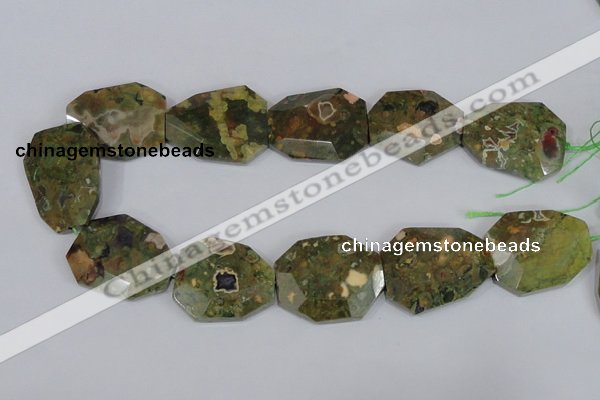 CNG303 15.5 inches 28*38mm faceted nuggets peacock gemstone beads