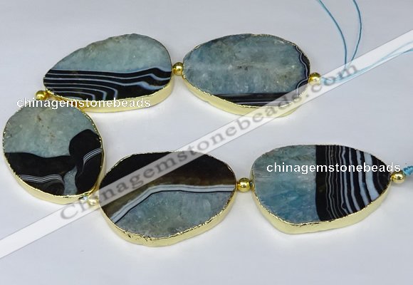 CNG3039 7.5 inches 35*45mm - 40*55mm freeform druzy agate beads