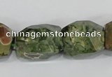 CNG305 15.5 inches 15*20mm faceted nuggets peacock gemstone beads