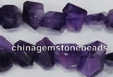 CNG307 15.5 inches 10*15mm faceted nuggets amethyst gemstone beads