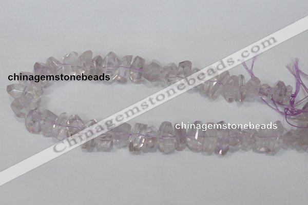 CNG308 15.5 inches 10*18mm faceted nuggets amethyst gemstone beads