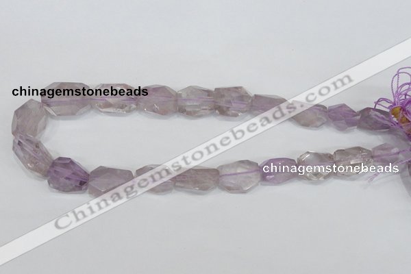 CNG309 15.5 inches 15*22mm faceted nuggets amethyst gemstone beads