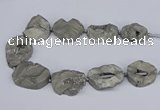 CNG3090 15.5 inches 25*30mm - 35*50mm freeform plated druzy agate beads