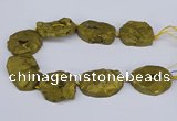 CNG3091 15.5 inches 25*30mm - 35*50mm freeform plated druzy agate beads