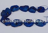 CNG3093 15.5 inches 25*30mm - 35*50mm freeform plated druzy agate beads