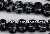 CNG31 15.5 inches 11*15mm nuggets snowflake obsidian gemstone beads