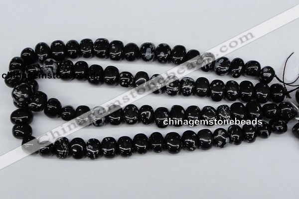 CNG31 15.5 inches 11*15mm nuggets snowflake obsidian gemstone beads