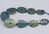 CNG3102 15.5 inches 25*30mm - 35*50mm freeform plated druzy agate beads