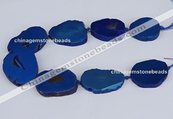 CNG3103 15.5 inches 25*30mm - 35*50mm freeform plated druzy agate beads