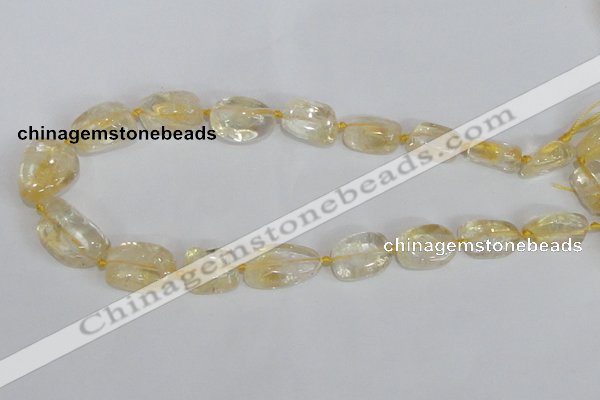 CNG313 15.5 inches 10*14mm – 15*20mm nuggets citrine gemstone beads