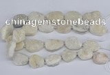 CNG3140 15.5 inches 22*30mm - 28*40mm freeform plated druzy agate beads