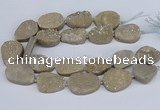 CNG3141 15.5 inches 22*30mm - 28*40mm freeform plated druzy agate beads