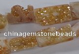 CNG3155 15.5 inche 8*15mm - 11*20mm freeform plated druzy agate beads