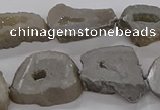 CNG3160 15.5 inches 13*18mm - 18*25mm freeform plated druzy agate beads