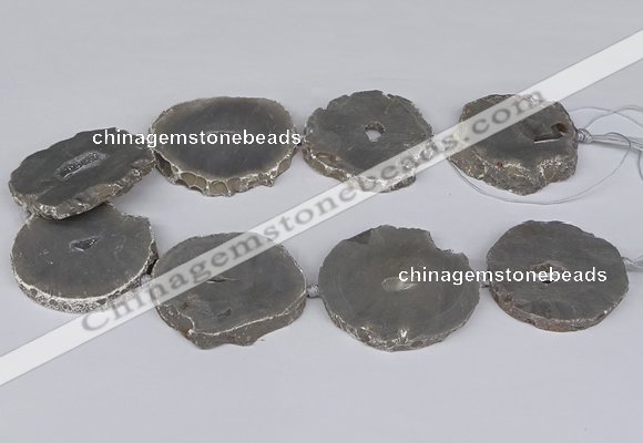 CNG3185 15.5 inches 40*45mm - 45*55mm freeform plated druzy agate beads