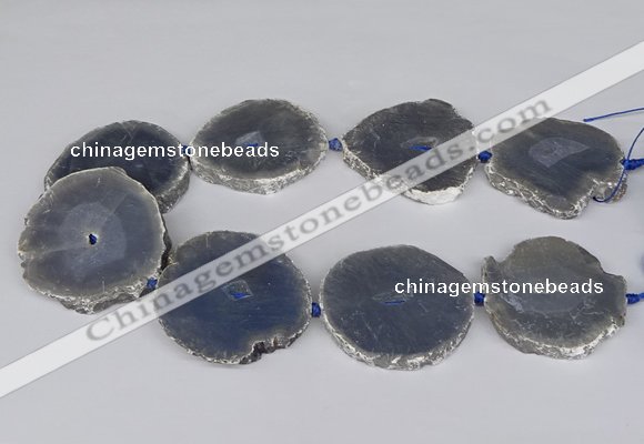 CNG3186 15.5 inches 40*45mm - 45*55mm freeform plated druzy agate beads