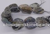 CNG3195 15.5 inches 30*40mm - 35*50mm freeform plated druzy agate beads