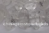 CNG3197 10*20mm - 15*30mm faceted nuggets white crystal beads