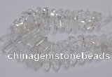 CNG3200 10*25mm - 12*45mm faceted nuggets white crystal beads