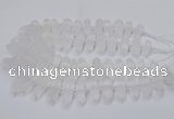 CNG3208 10*25mm - 12*45mm faceted nuggets matte white crystal beads