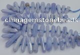 CNG3209 15.5 inches 10*25mm - 12*45mm faceted nuggets blue lace agate beads