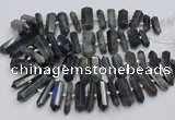 CNG3211 15.5 inches 10*25mm - 12*45mm faceted nuggets labradorite beads