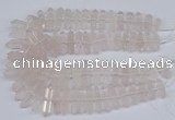 CNG3217 10*25mm - 12*50mm faceted nuggets rose quartz beads