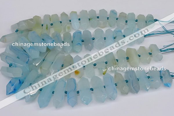 CNG3225 15.5 inches 10*25mm - 12*45mm faceted nuggets agate beads