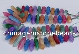 CNG3228 10*25mm - 12*50mm faceted nuggets agate beads