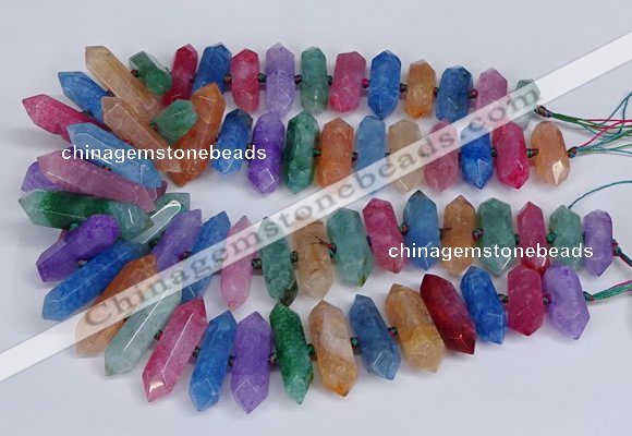 CNG3228 10*25mm - 12*50mm faceted nuggets agate beads