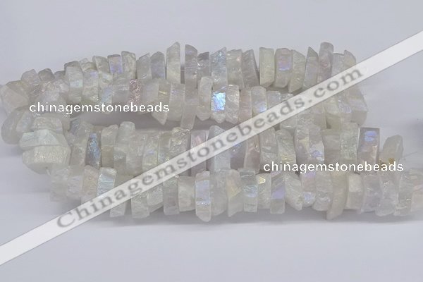 CNG3235 15.5 inches 20*25mm - 25*30mm nuggets plated white crystal beads