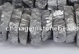 CNG3236 15.5 inches 20*25mm - 25*30mm nuggets plated white crystal beads