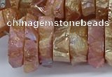 CNG3238 15.5 inches 20*25mm - 25*30mm nuggets plated white crystal beads