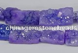 CNG3251 15.5 inches 8*15mm - 11*20mm freeform plated druzy agate beads