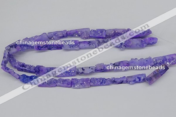 CNG3251 15.5 inches 8*15mm - 11*20mm freeform plated druzy agate beads